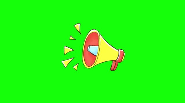 megaphone animation on green screen