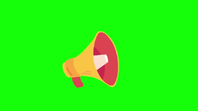 megaphone animation on green screen