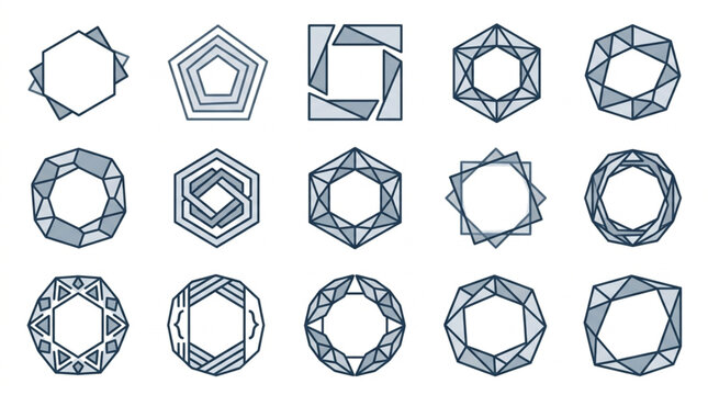Geometric shapes abstract design elements collection.