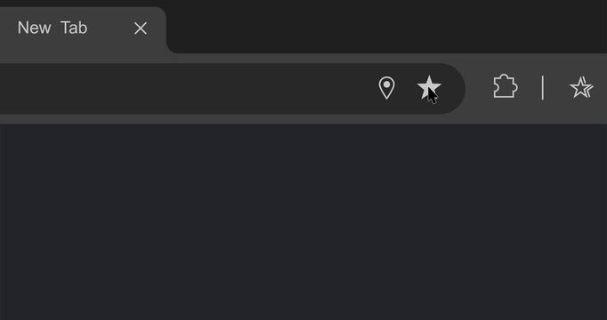 Animation web browser pin or bookmark address with cursor moving