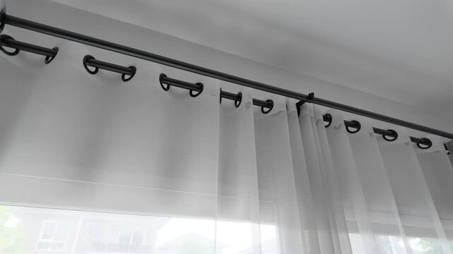 Curtain window interior decoration in living room