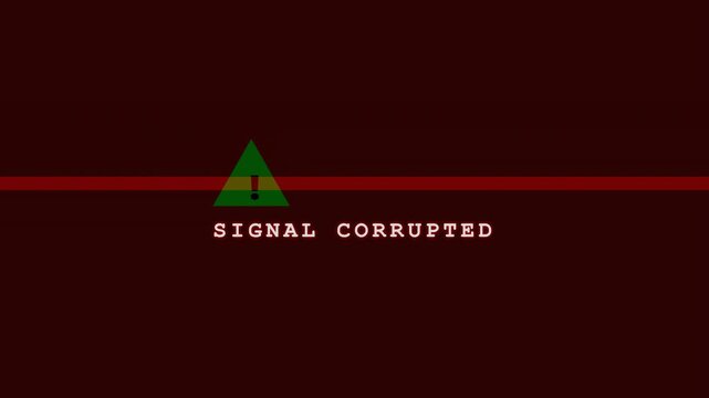 Animated Error signal alert system message screen.