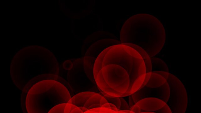 Red bubbles for a bright digital art wallpaper design, science visualization of atoms and chemical bonds, particle systems background, 4k