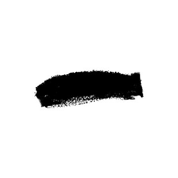Black grunge style paint brush stroke or underline design element, a hand-drawn horizontal line texture on transparent background vector.