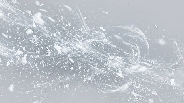 Blizzard motion air texture with cold winter wind snowflakes swirling in gray background icy atmosphere
