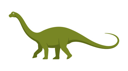 Green Dinosaur Brontosaurus Illustration on White Background © turok123