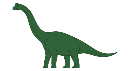 Green Brachiosaurus Dinosaur Illustration © turok123