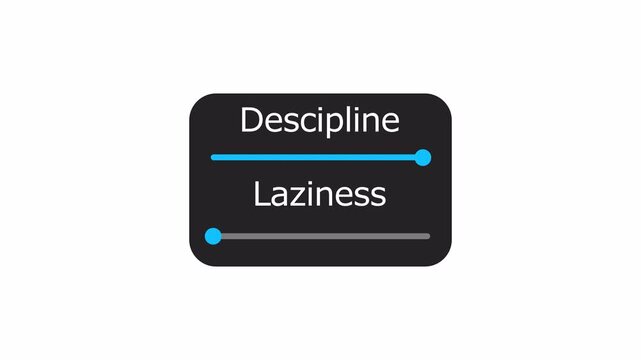 descipline and laziness animation in 4K animation with alpha channel laziness less descripline high on transparent background descipline and laziness in word ,business etc