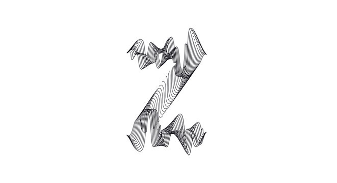 Abstract Wavy Line Letter Z on White Background