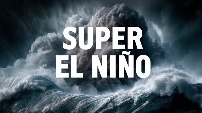 Dramatic Super El Nino Weather Event with Stormy Dark Clouds