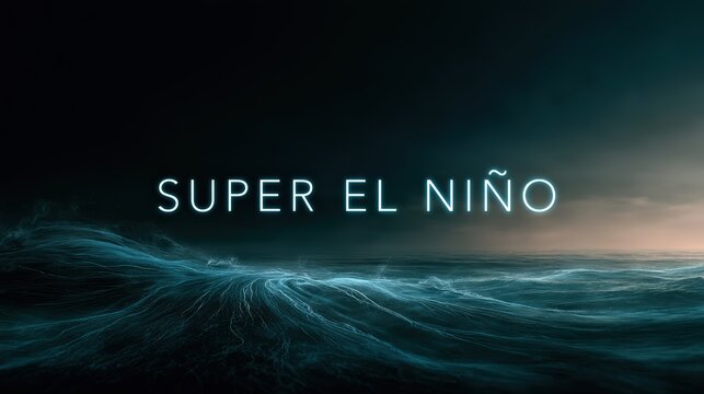 Super El Ni&ntilde;o Phenomenon with Powerful Ocean Waves Concept