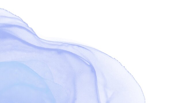 Periwinkle blue elegant alcohol ink decorative background on whi