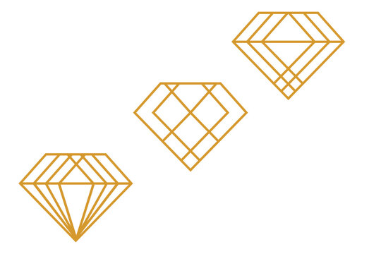 Gold Geometric Diamond Vector