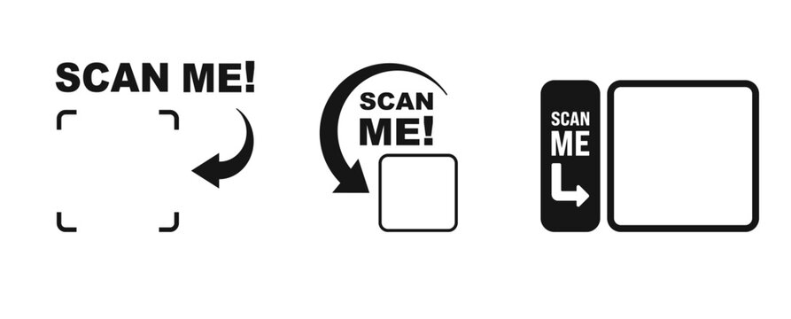 Minimalist Scan Me QR Code Borders - Black Call to Action Frames
