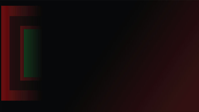   
Dark background with nested red and green rectangular layered pattern fading into black gradient creating bold modern abstract design