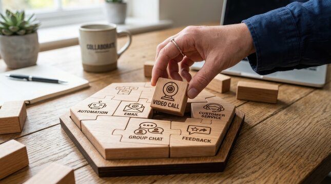 Pink cardboard game piece on wooden board with call icons