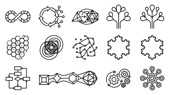 Abstract Circular Network Connections with Digital Communication and Technology Symbols