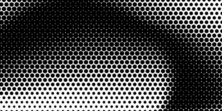 Black and white abstract geometric pattern with halftone effect for sporty background. Hexagon texture for jersey pattern. Easily resized and recoloured at your discretion. Vector Format Illustration.