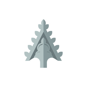 Stylized gothic architectural ornament with crockets