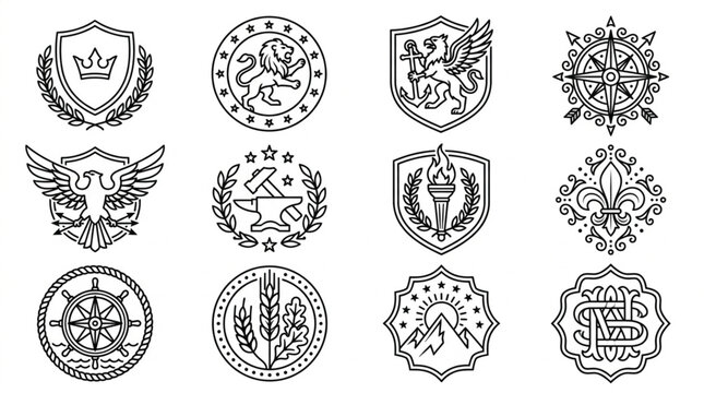 Collection of Vintage Emblem and Crest Designs.