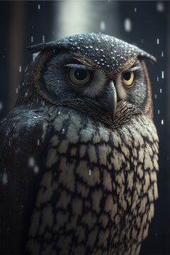A sad yule owl in a coal mine.