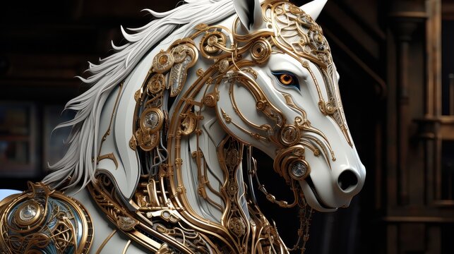 A Mythical Beast from the Three Seas of China Wearing Intricate Armour