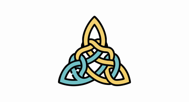 Colorful Celtic Triquetra Trinity Knot symbol illustration.