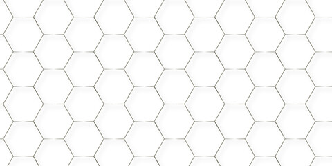 Fototapeta premium White abstract hexagonal paper background. Luxury digital white grid Pattern. Futuristic emboss honeycomb mosaic white background. geometric mesh cell texture. modern futuristic wallpaper.