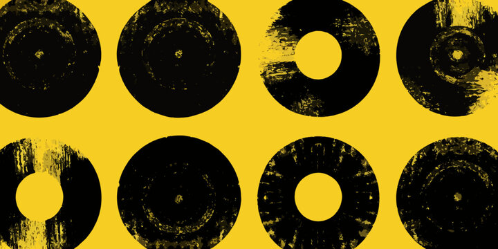 grunge circles texture distressed yellow background