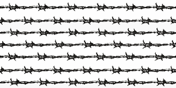 barbed wire pattern black and white seamless repeat