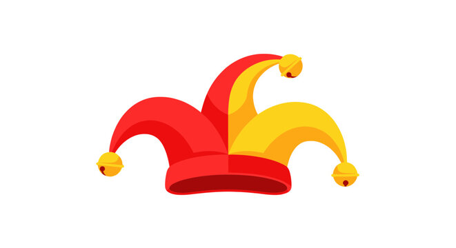 Jester Hat with Bells - Red and Yellow Fool's Cap