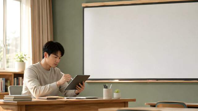 Teacher Preparing Personalized Lessons with AI Tools