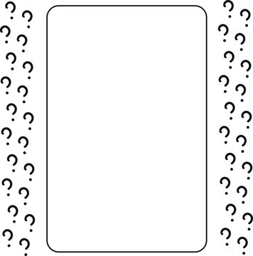 The hooks with dots look like question marks. There's a frame between them.