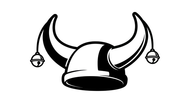 Jester Hat Icon with Bells - Clown Hat Silhouette Vector Art