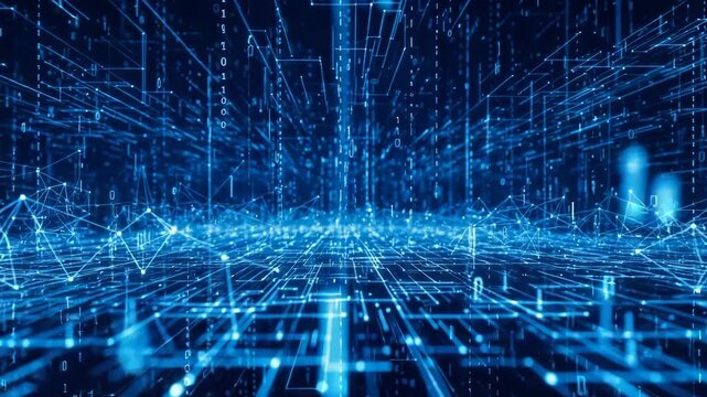 Abstract digital network and binary data stream