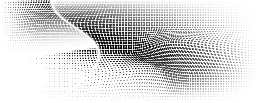 Dotted gradient halftone background. Horizontal seamless dots pattern in pop art style. Abstract modern stylish texture. Vector illustration.