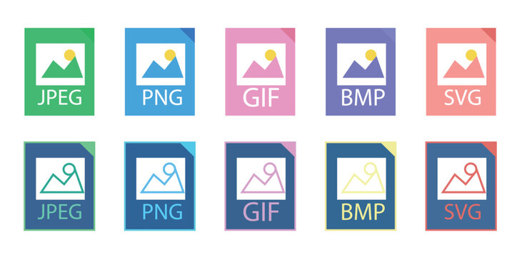 Set of images format. Png jpg etc