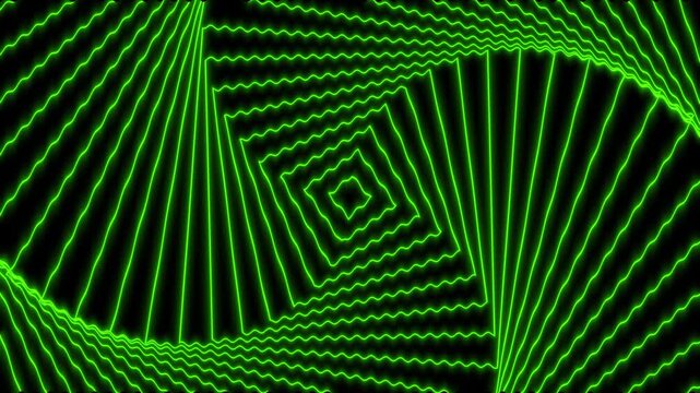 Abstract geometric lines forming a diamond shape vibrant green on black
