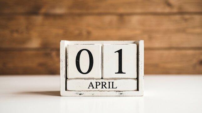 April fools day calendar with date 01 april funny joke and prank holiday