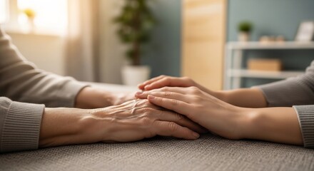 Obraz premium Hands of comfort: Offering support and empathy in times of need.