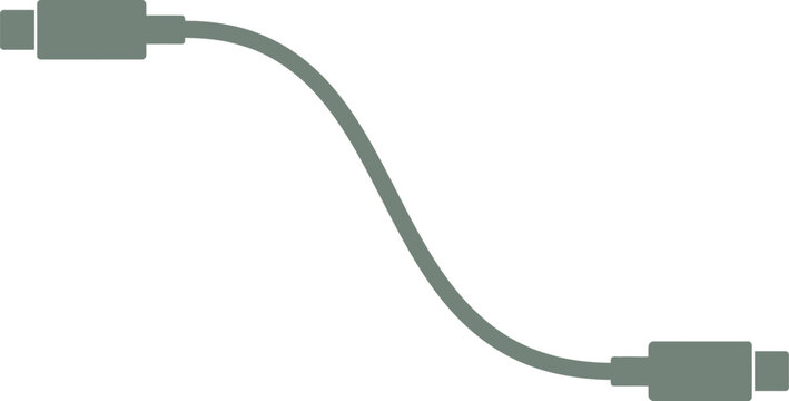 Flexible usb-c to usb-c data cable silhouette for device connection