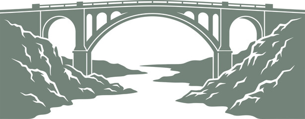 Fototapeta premium High arch bridge connecting rocky cliffs over a river
