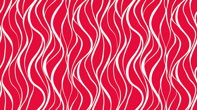 Vibrant red and white striped pattern fills the frame with wavy lines