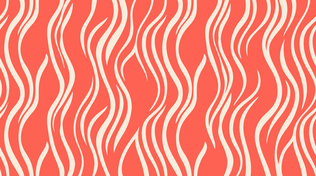 Vibrant coral pattern of wavy white lines on an orange background