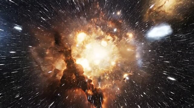 Vast Cosmic Voyage Through Galaxies and Nebulae in Deep Space.