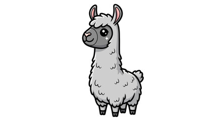Fototapeta premium Cute Cartoon Llama Illustration - Adorable Animal Character Design