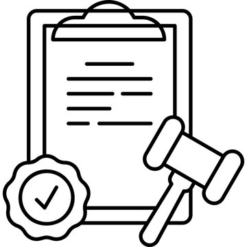 Line Art Legal Agreement Icon