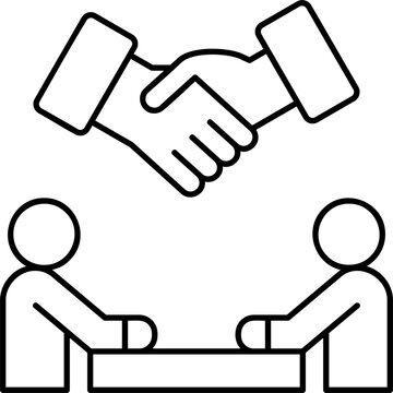 Line Art Partner Meeting Icon