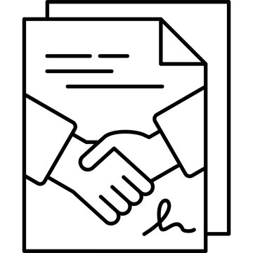 Line Art Mou Signing Icon