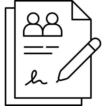 Line Art Partnership Proposal Icon